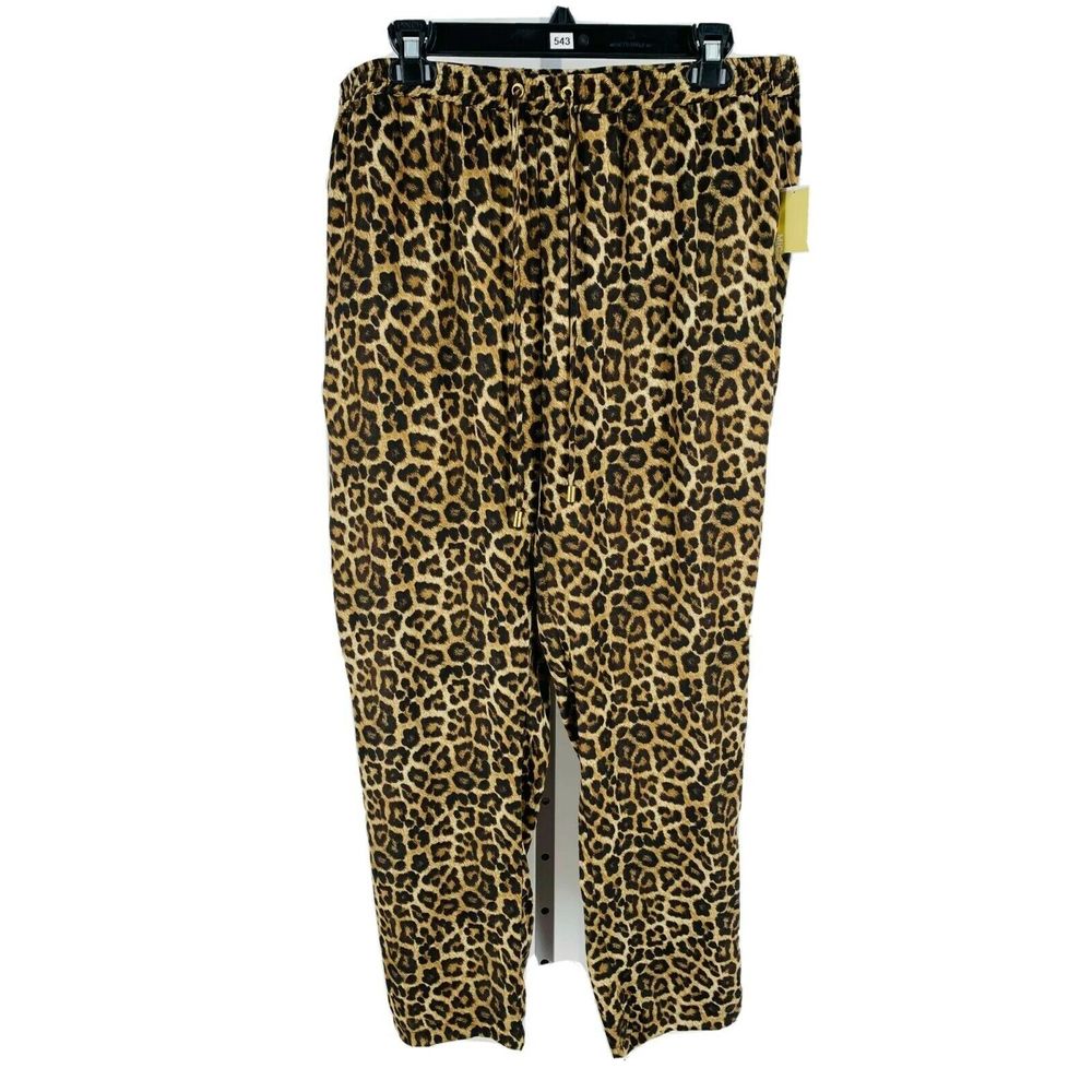 Michael Kors Camel Brown Animal Print Pants Large